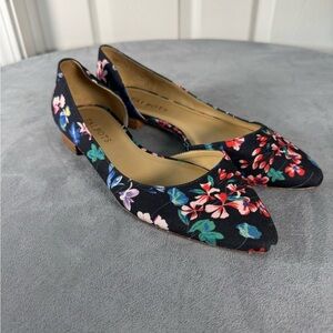 Talbots Edison Botanical Floral Pointed Toe Flats Womens Size 7